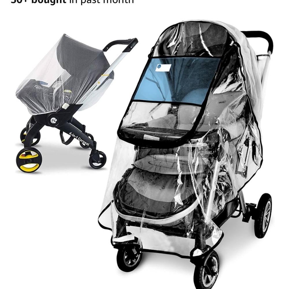 Stroller Rain Cover and Baby Stroller Mosquito Net(2-Piece Set),Universal New